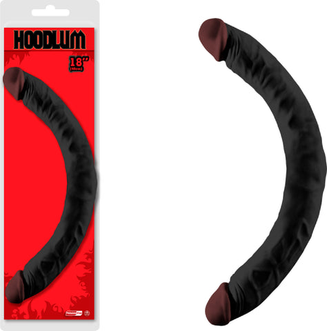 18" Thick Double Dong Sex Toy Adult Pleasure (Black)