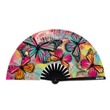 Flutter By Butterfly Blacklight Folding Fan for Festivals Raves