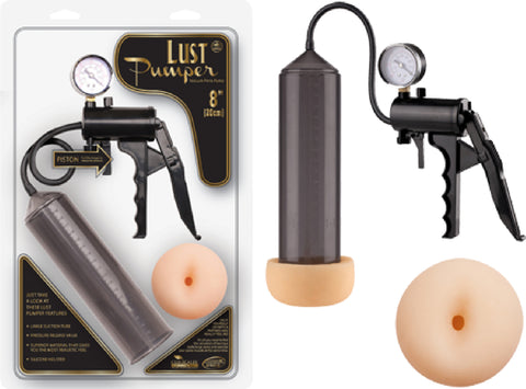 Lust Pumper 8" Pump W/ Gauge (Ass) (Black) Sex Toy Adult Pleasure