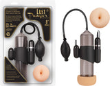 Lust Pumper 8" Vibrating Pump W/ Gauge (Ass) (Black) Sex Toy Adult Pleasure