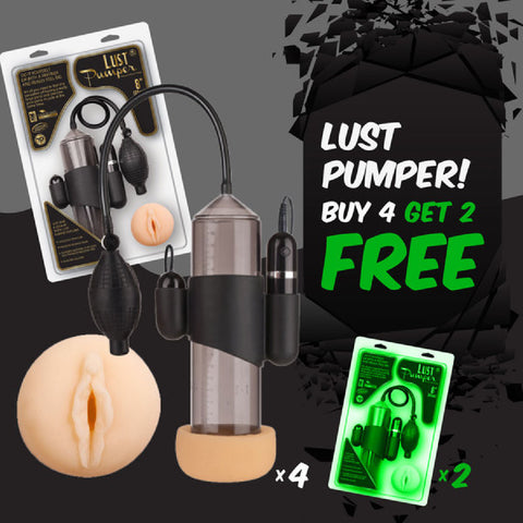 8" Vibrating Pump W/ Gauge (Vagina) (Black) (Buy 4 Get 2 Free)