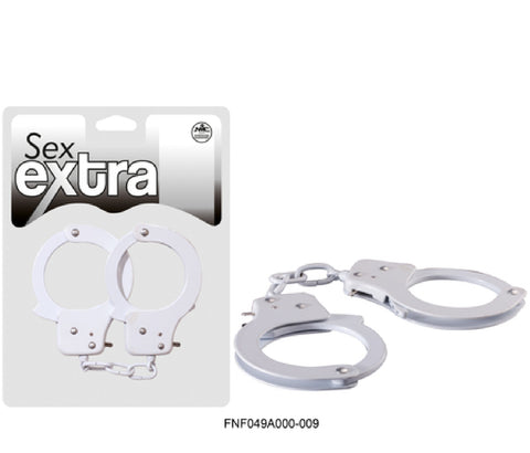 Metal Hand Cuffs (White) Sex Toy Adult Pleasure