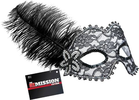 Feathered Masquerade Masks (Black) Sex Toy Adult Pleasure