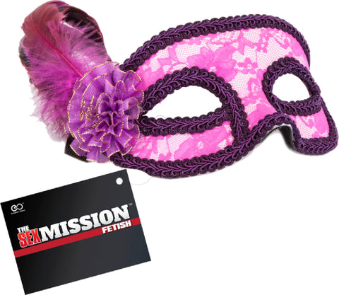 Feathered Masquerade Masks (Pink & Purple) Sex Toy Adult Pleasure