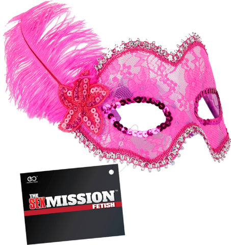 Feathered Masquerade Masks (Pink) Sex Toy Adult Pleasure