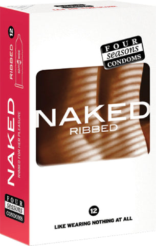 Naked Ribbed 12's Pleasure Adult Condom Safe Sex