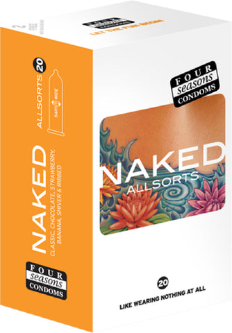 Naked Allsorts 20's Pleasure Adult Condom Safe Sex