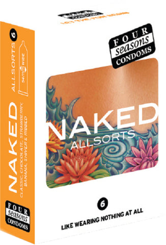 Naked Allsorts 6's Pleasure Adult Condom Safe Sex