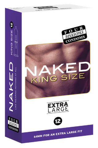 Naked King Size 12's Pleasure Adult Condom Safe Sex