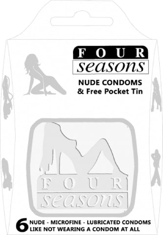 Nuda White Tin 6's Sex Toy Adult Pleasure Condom