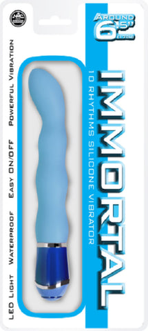 10 Rhythms Silicone Vibrator 6.5" (Blue)