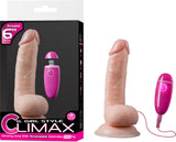 Vibrating Dong W/ Rechargeable Controller - 6" (Flesh)