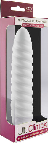 Silicone Rechargeable Vibrator Swirl (White) Sex Adult Pleasure Orgasm