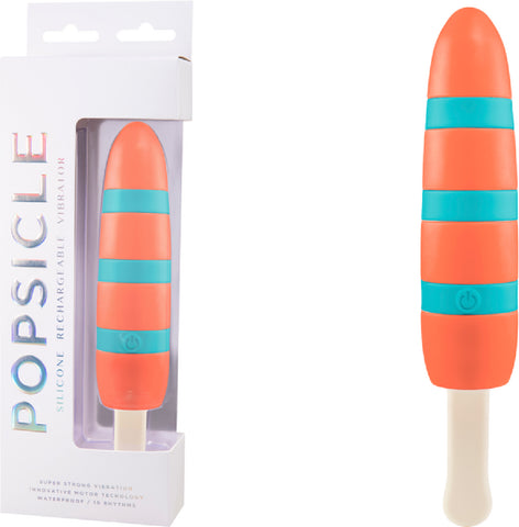 Silicone Rechargeable Vibrators (Orange/Blue) Sex Adult Pleasure Orgasm