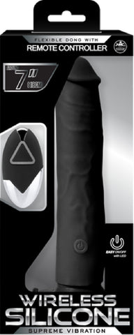 7" Remote Control Dong Sex Toy Adult Pleasure (Black)