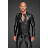 Power Wetlook Mens Jacket w Pleated PVC Epaulets