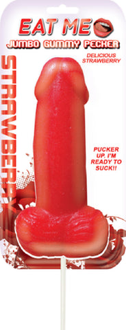 Jumbo Gummy Cock Pop - Strawberry