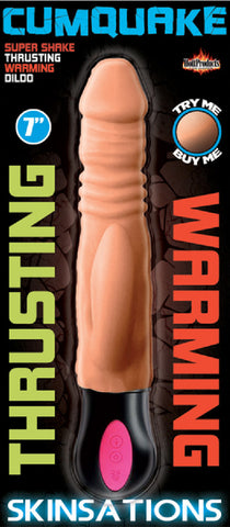 7" Cumquake Thrusting Vibrator Sex Toy Adult Pleasure (Flesh)