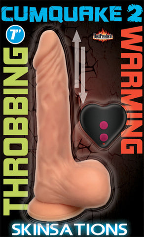 7" Cumquake Throbbing Vibrator Sex Toy Adult Pleasure (Flesh)