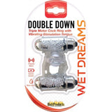 Double Down Vibrating Cock Ring (Clear)