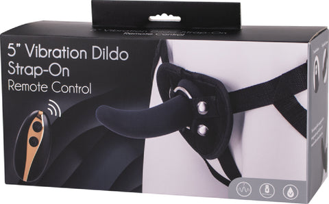 5" Vibrating Dildo Strap-On Remote Control (Black)