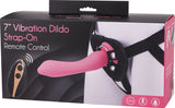 7" Vibrating Dildo Strap-On Remote Control (Pink)