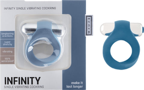 Infinity - Single Vibrating Cockring (Blue) Sex Toy Adult Pleasure