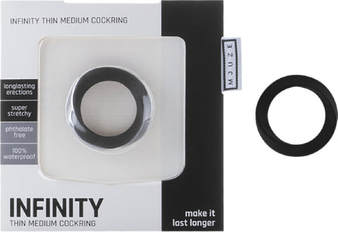 Infinity - Thin - Medium Cockring (Black) Sex Toy Adult Pleasure