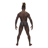 Male Power Sexagon Micro V Thong Blue