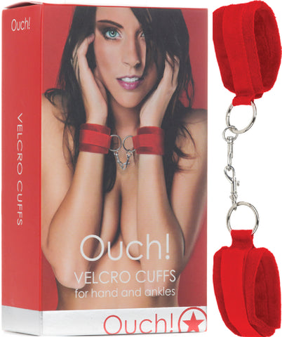 Velcro Cuffs (Red) Bondage Sex Toy Adult Orgasm