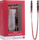 Vice Nipple Clamps (Red) Bondage Vibrator Sex Toy Adult Orgasm