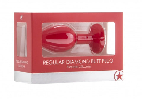 Regular Diamond Butt Plug (Red)