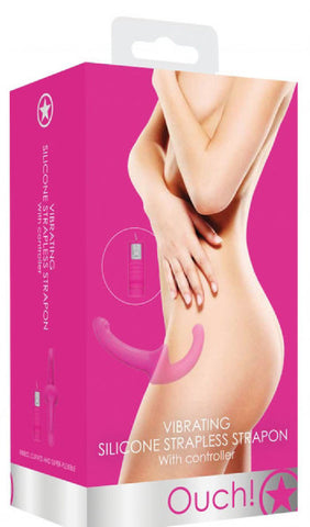 Vibrating Silicone Strapless Strap-On (Pink)