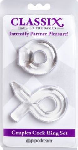 Couples Cock Ring Set (Clear)