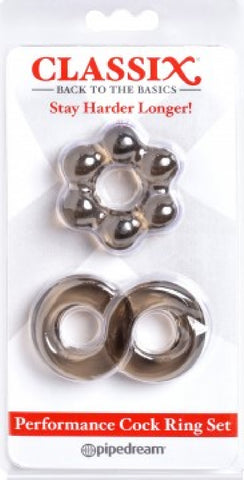 Performance Cock Ring Set (Smoke)