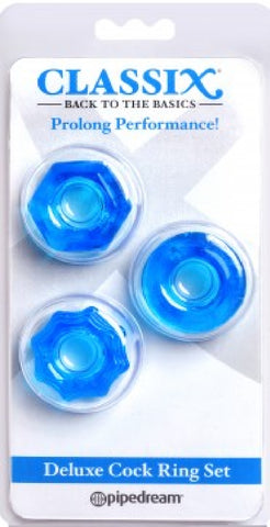 Deluxe Cock Ring Set (Blue)