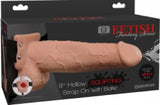9" Hollow Squirting Strap-On With Balls (Flesh)