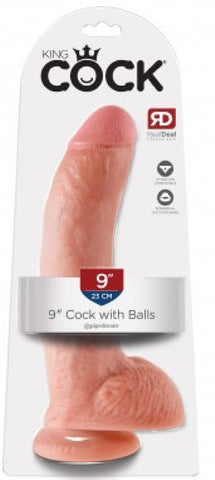 9" Cock With Balls (Flesh)