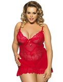 Plus Size Frilly Lace Babydoll & G-String - 5XL Lingerie Adult Pleasure Orgasm