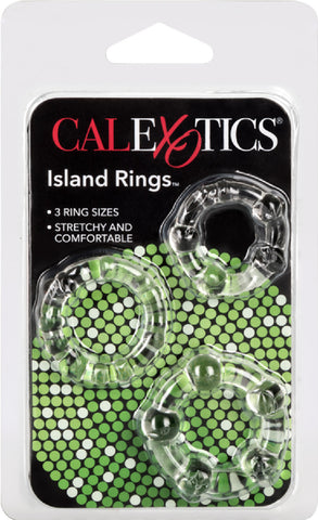Silicone Island Rings Erection Enhancer Cock Ring Sex Toy Adult Pleasure (Clear)