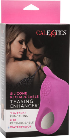 Silicone Rechargeable Teasing Enhancer Cock Ring Adult Sex Toy Orgasm Pink