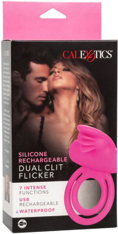 Silicone Rechargeable Dual Clit Flicker (Pink)