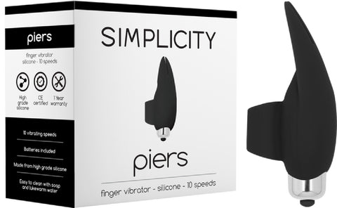 PIERS Finger Vibrator (Black) Sex Toy Adult Pleasure Orgasm