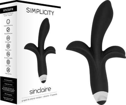 SINCLAIRE G-Spot + Clitoral Vibrator (Black) Sex Adult Pleasure Orgasm