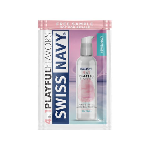 Swiss Navy 4 in 1 Cotton Candy Lube 5ml Sachets (100 Pk)