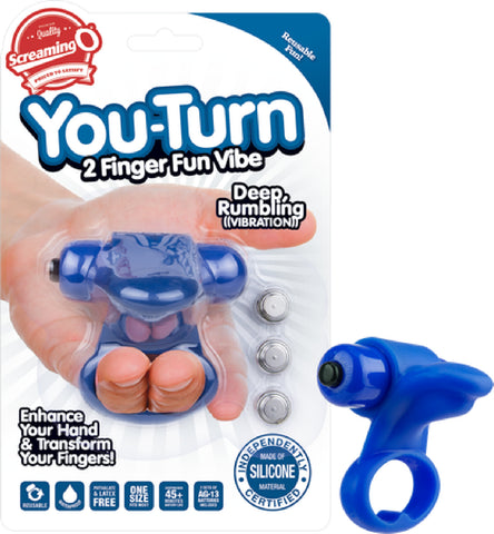 You-Turn 2 Finger Fun Vibe (Blueberry Color) Sex Toy Adult Orgasm Pleasure