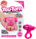 You-Turn 2 Finger Fun Vibe (Strawberry Color) Sex Toy Adult Orgasm Pleasure