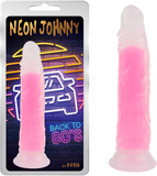 Neon Johnny Pink Suction Dildo